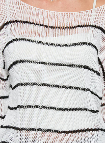 Alperton Knit Sweater Cream Stripe