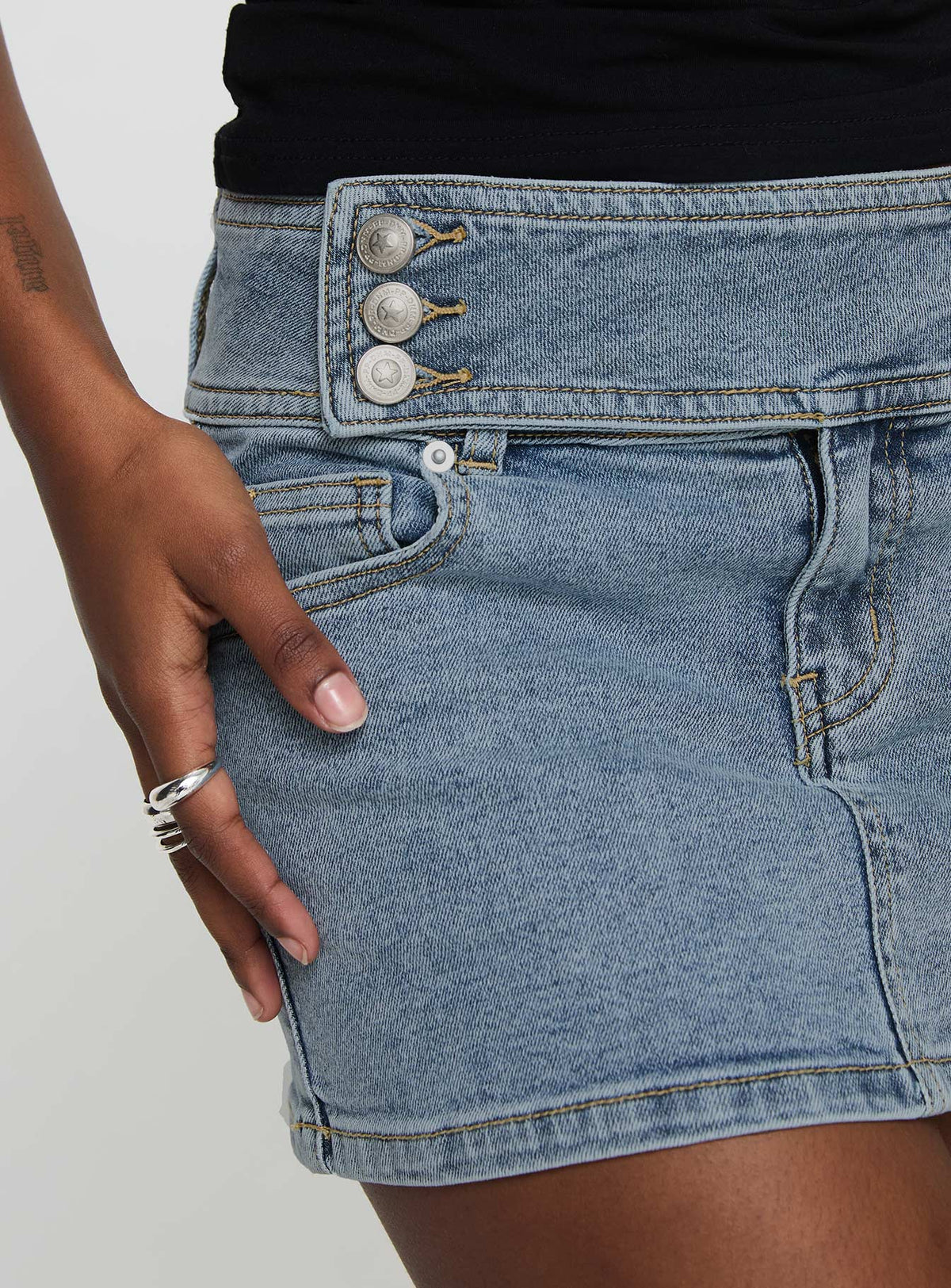 Brinkman Mini Skirt Light Wash Denim