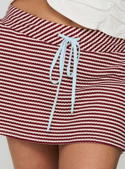 Bexi Textured Skort Red / White Stripe Curve