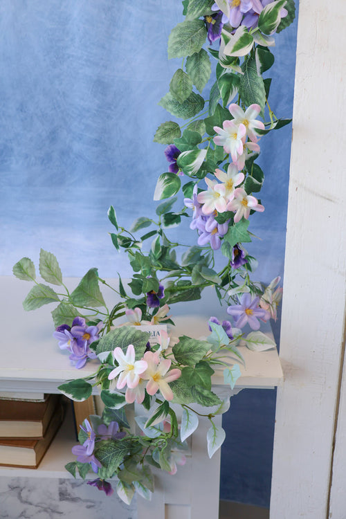 5' Purple Rain Pansy Garland