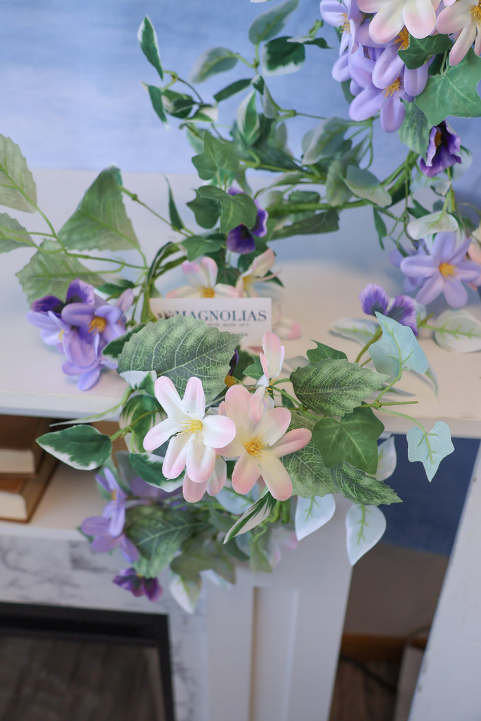 5' Purple Rain Pansy Garland
