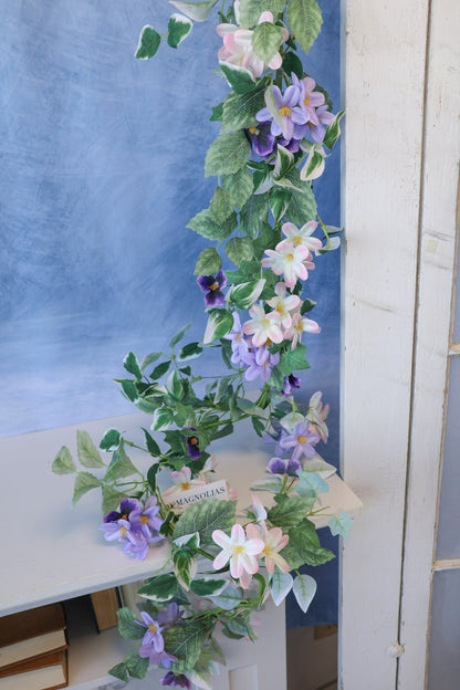 5' Purple Rain Pansy Garland