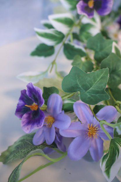 5' Purple Rain Pansy Garland