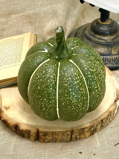 6" Green Spotted Pumpkin
