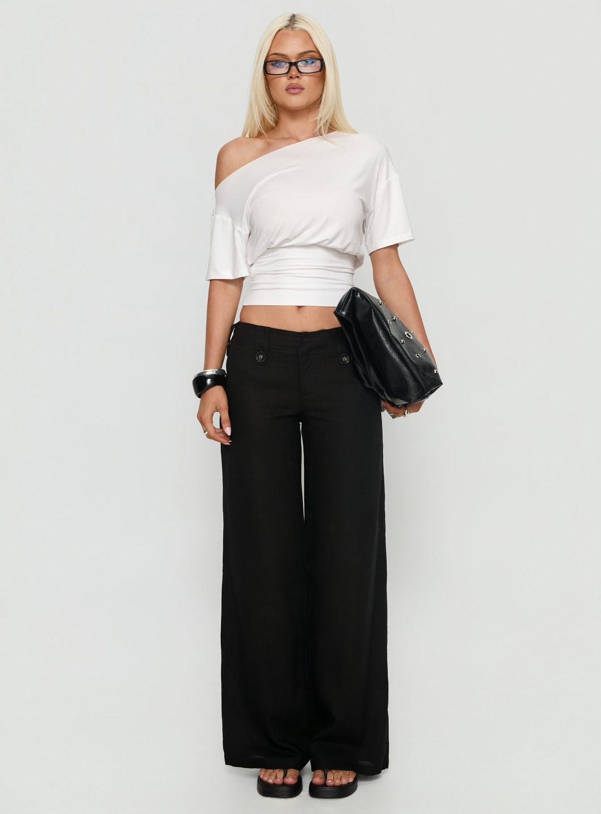Ashlinn Off Shoulder Drapey Top White