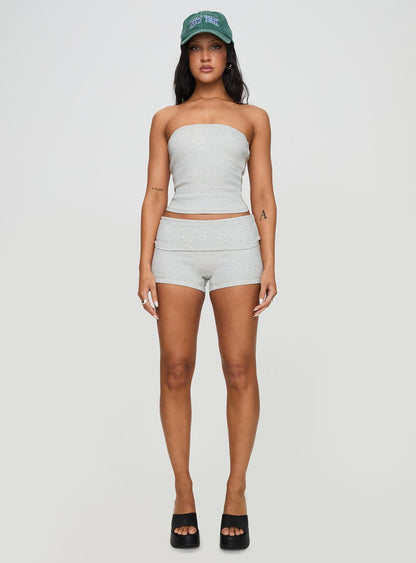 Baseline Low Rise Rib Shorts Grey Marle