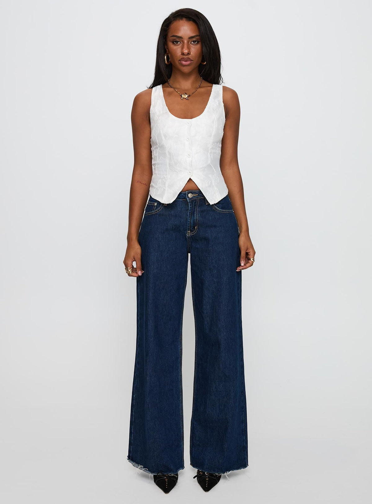 Breathless Embroidered Top White