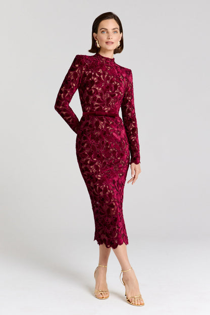 Diane Burgundy Dress