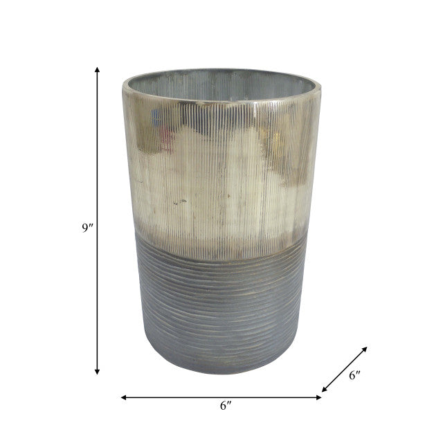 9" Metallic 2-Tone Vase