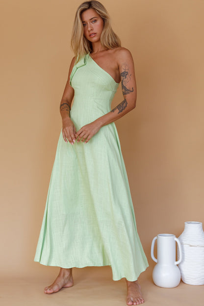Rigel One-Shoulder Maxi Dress Apple