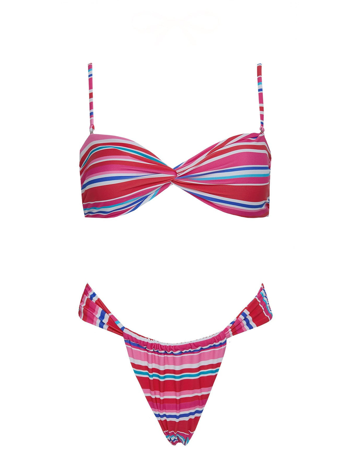 Amplitude Bikini Top Pink / Blue Stripe