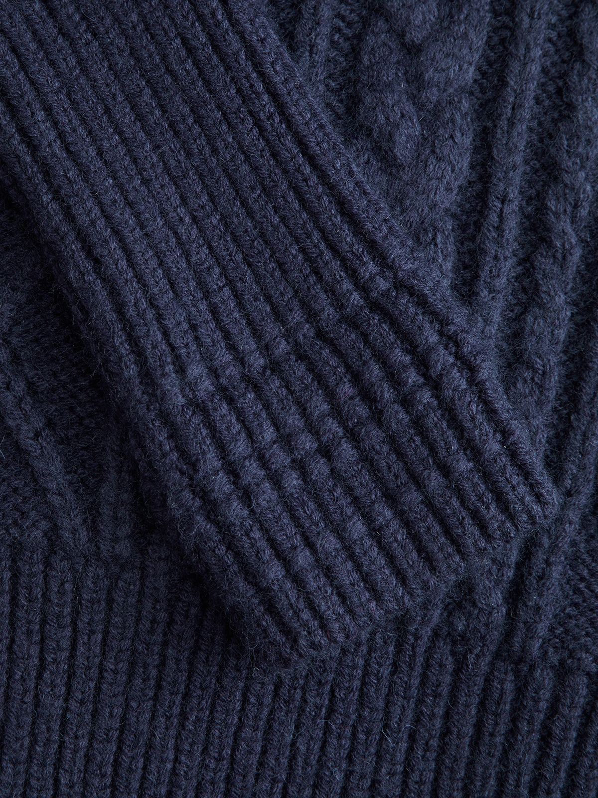 Wool-Blend Cable-Knit Waist-Defined Sweater