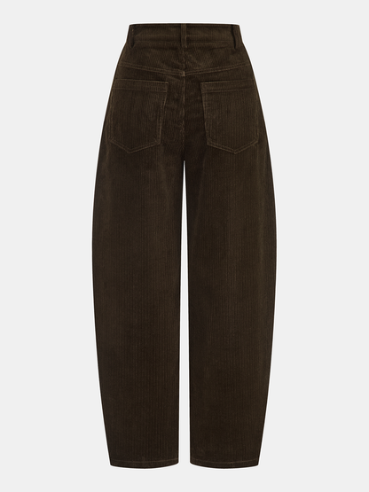 Corduroy Curved-Leg Pants