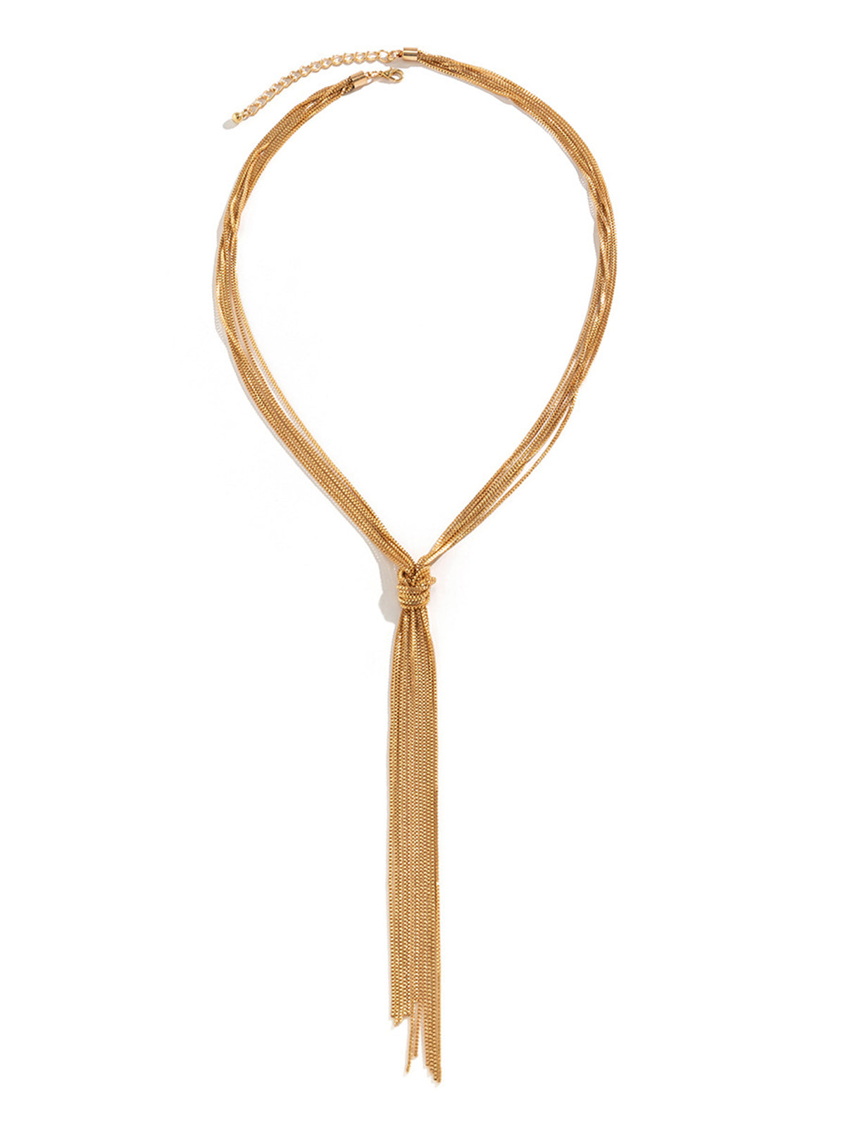 Multi-Strand Y-Shaped Tassel Necklace