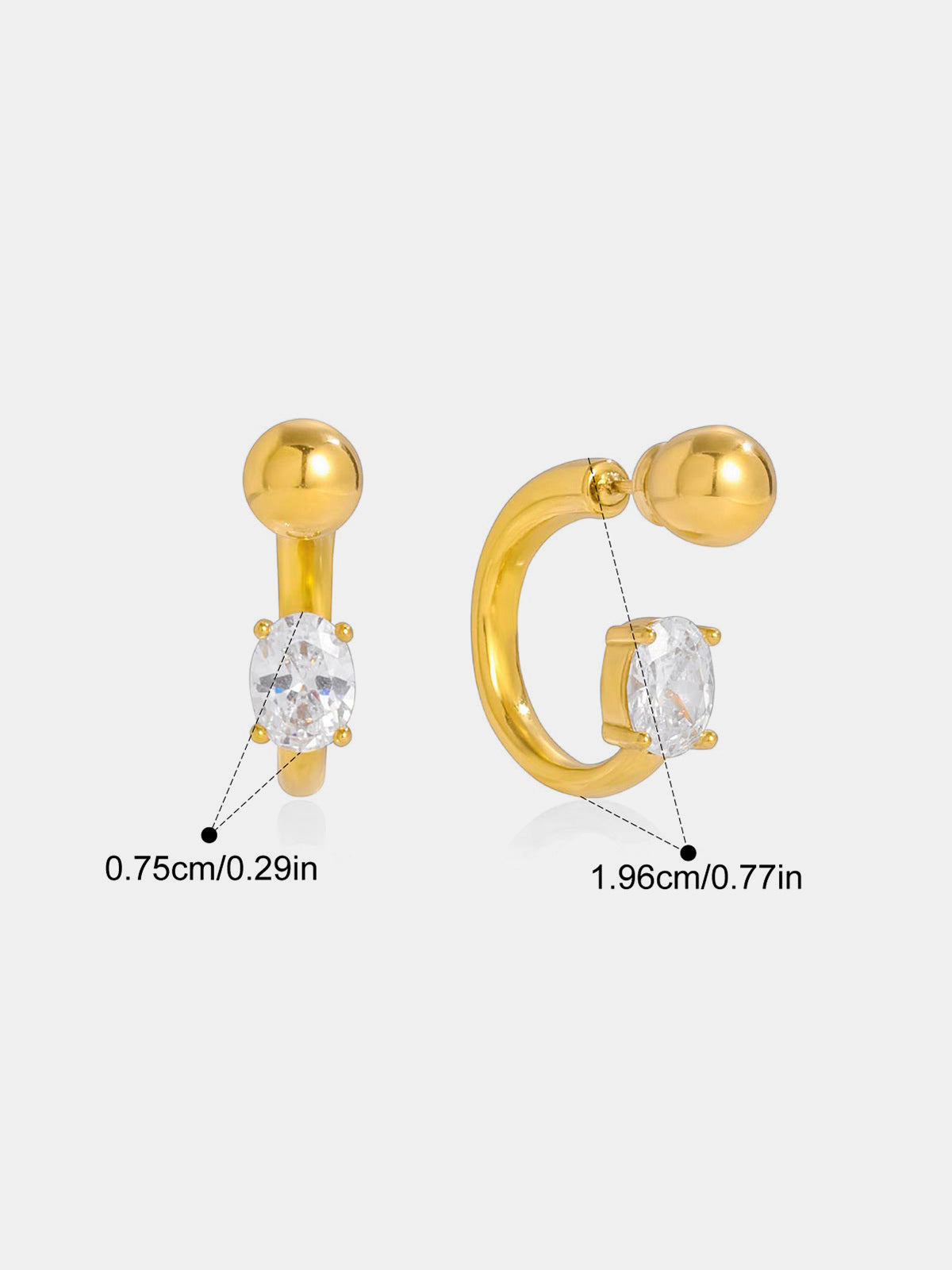 Zircon Accent Gold-Tone Earrings