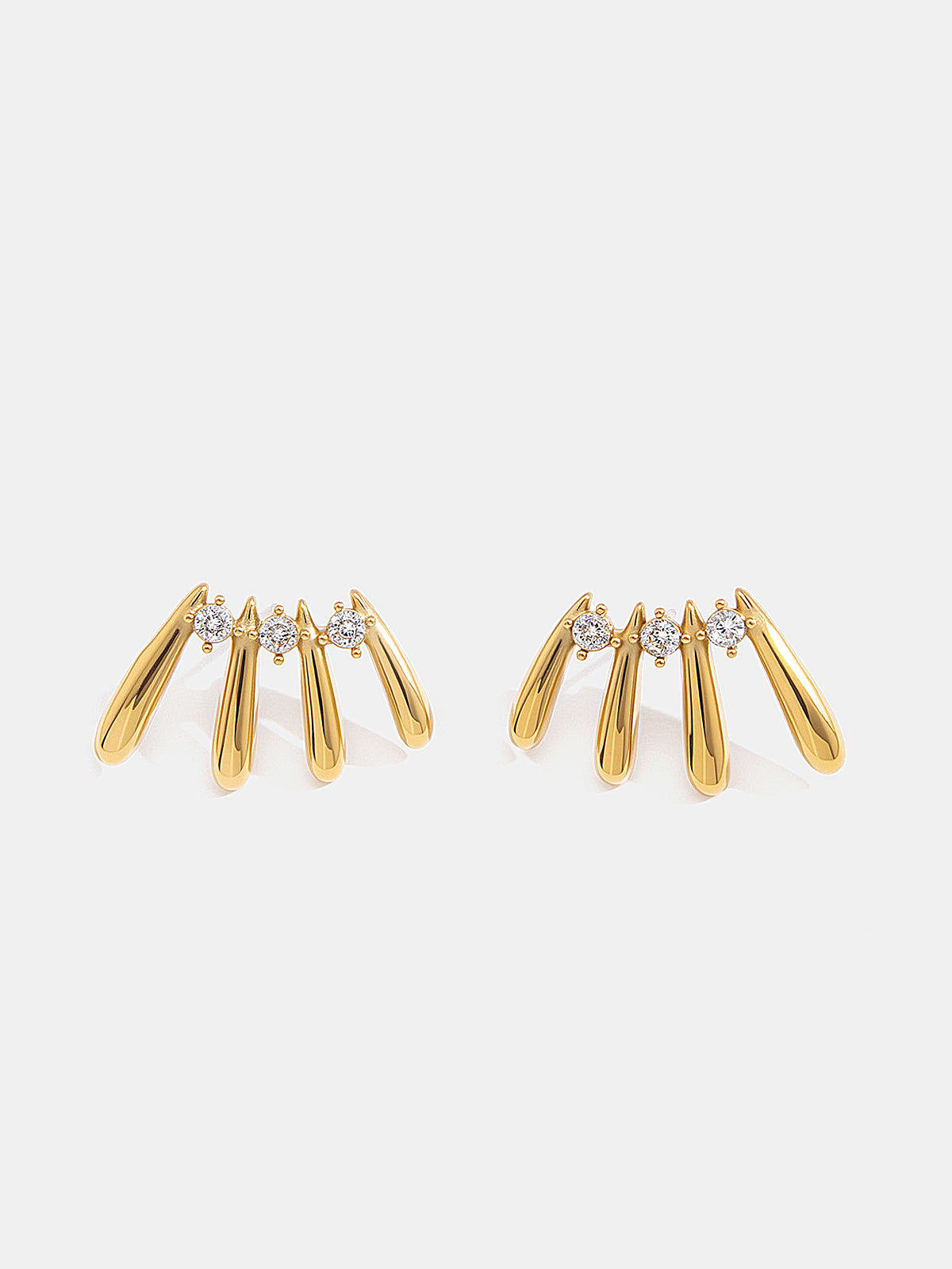 Claw Shaped Diamond Stud Earrings