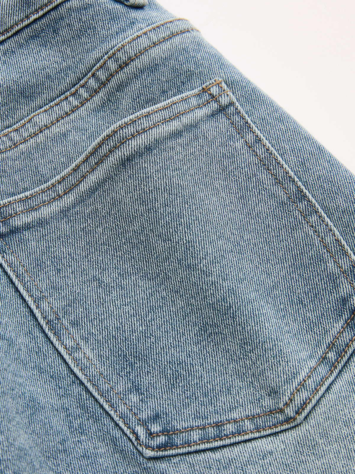 Asymmetric Mid-Waist Straight-Leg Jeans
