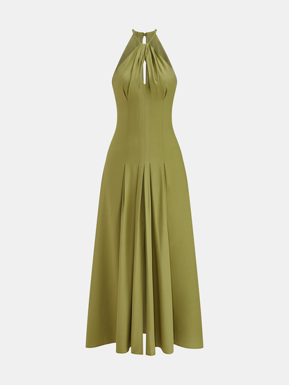 Halter Side Split Maxi Dress