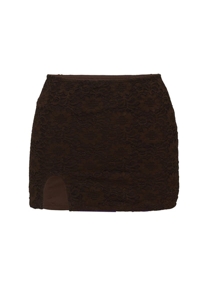 Bennington Lace Mini Skirt Brown