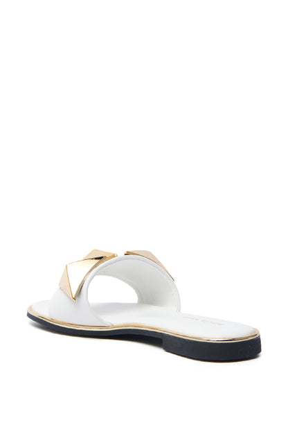 AKIRA BENNO WHITE SLIP ON SANDAL