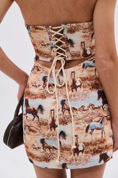AINT NO HOLD EM PRINTED MINI DRESS