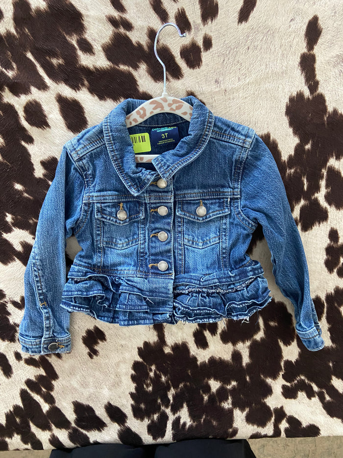 Pre-Loved Oshkosh Ruffle Denim Jacket *3T - Deer Creek Mercantile