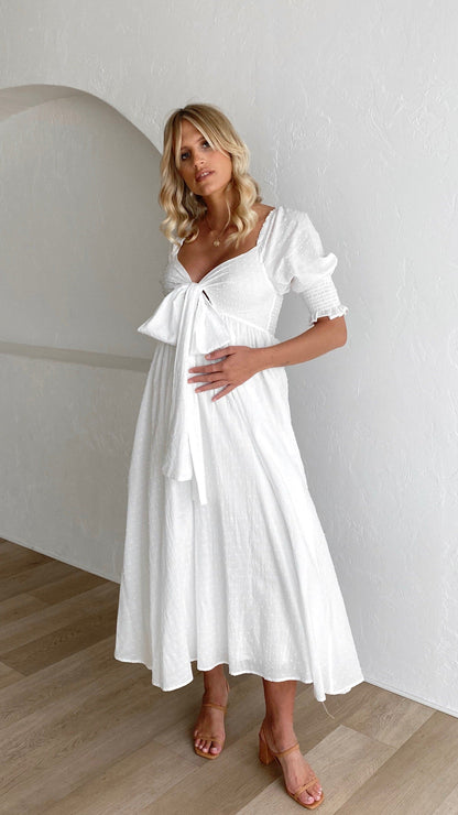 Cierra Midi Dress - White