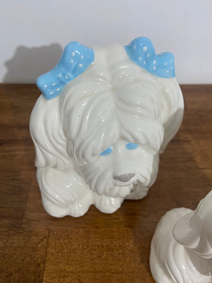 Vintage Set of 2 Puppy Dog Ceramic Figurines - Deer Creek Mercantile
