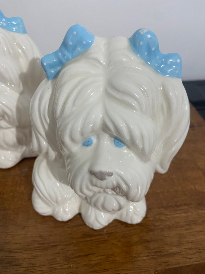 Vintage Set of 2 Puppy Dog Ceramic Figurines - Deer Creek Mercantile