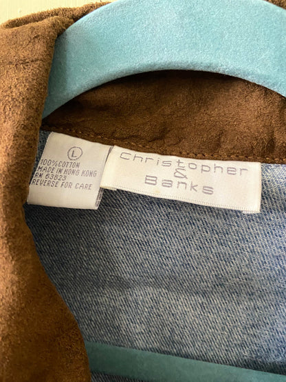 Vintage 90s Christopher & Banks Long Denim Western Duster Jacket *Size Large - Deer Creek Mercantile