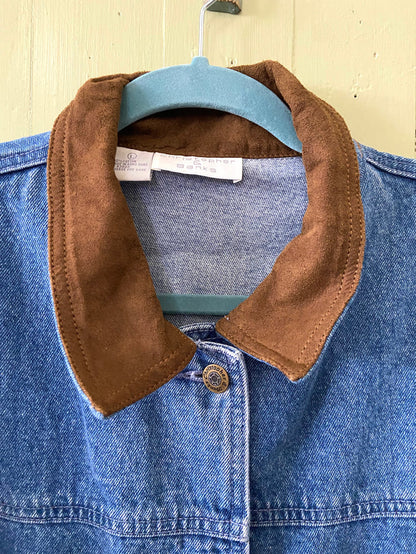 Vintage 90s Christopher & Banks Long Denim Western Duster Jacket *Size Large - Deer Creek Mercantile