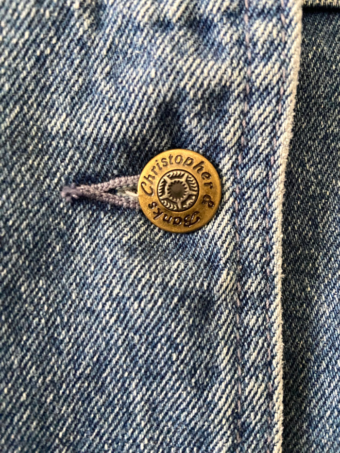 Vintage 90s Christopher & Banks Long Denim Western Duster Jacket *Size Large - Deer Creek Mercantile