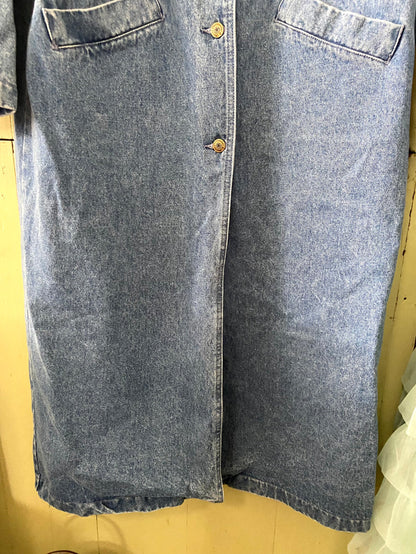 Vintage 90s Christopher & Banks Long Denim Western Duster Jacket *Size Large - Deer Creek Mercantile