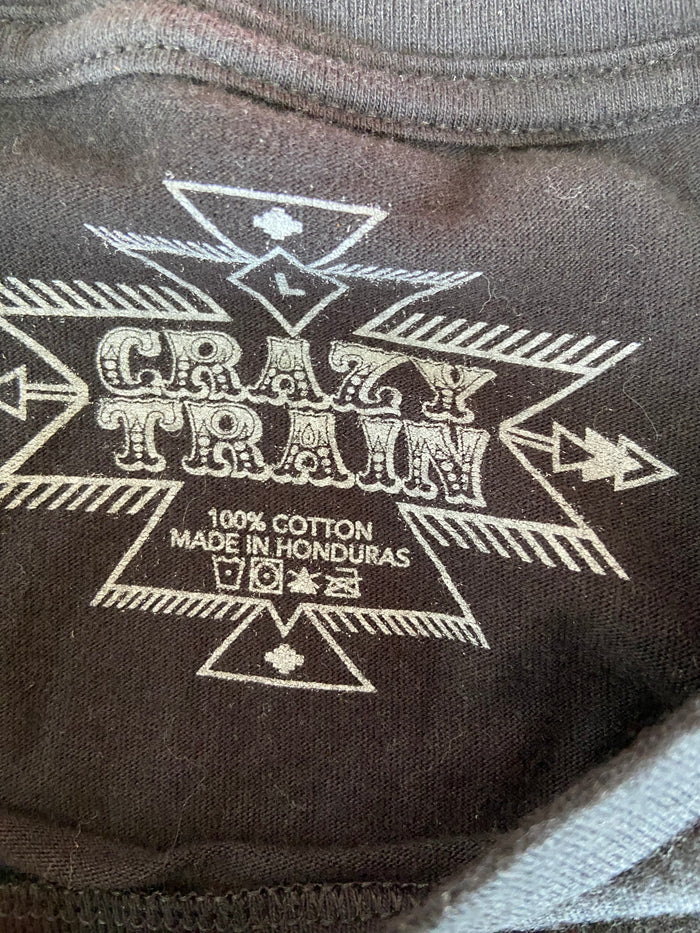 Pre-Loved Crazy Train Turquoise Cow Graphic Tee *Size Large - Deer Creek Mercantile