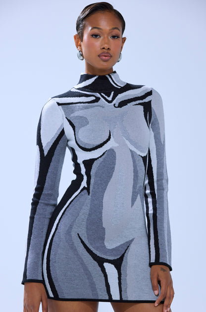 A LIGHT SERVE PRINTED MINI DRESS