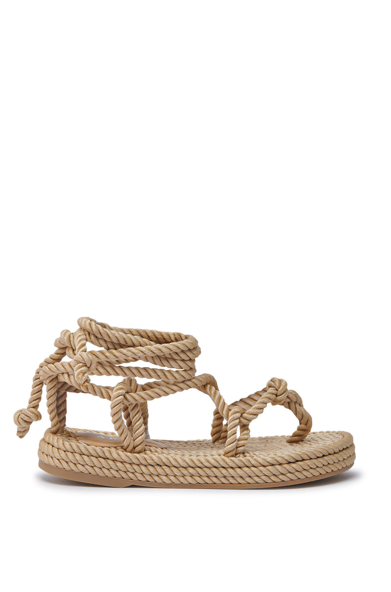 AKIRA KEONA BEIGE ROPE FLAT SANDAL