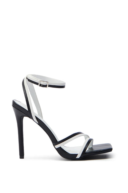 AKIRA NEHARA BLACK AND WHITE STILETTO SANDAL