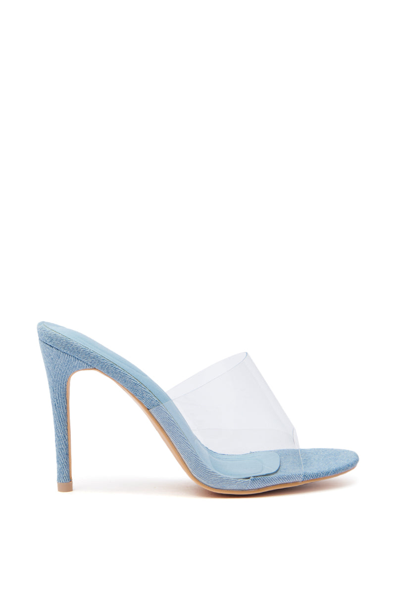 AKIRA OSWEGO DENIM NEW SLIP ON MULE SANDAL