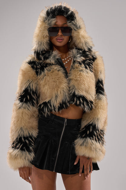ALEXIA FAUX FUR BOMBER