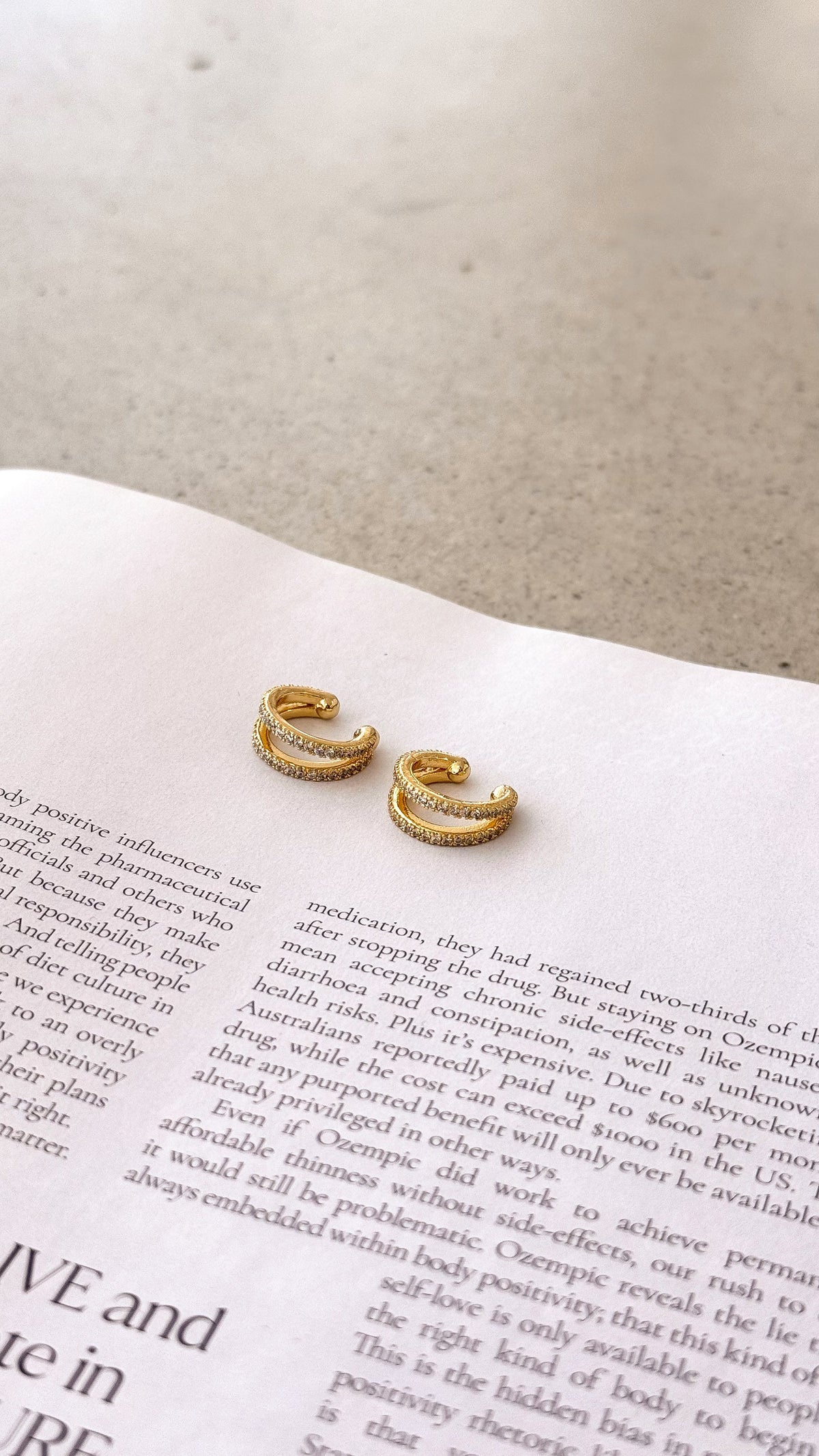 Becci Cuff Earrings - Gold