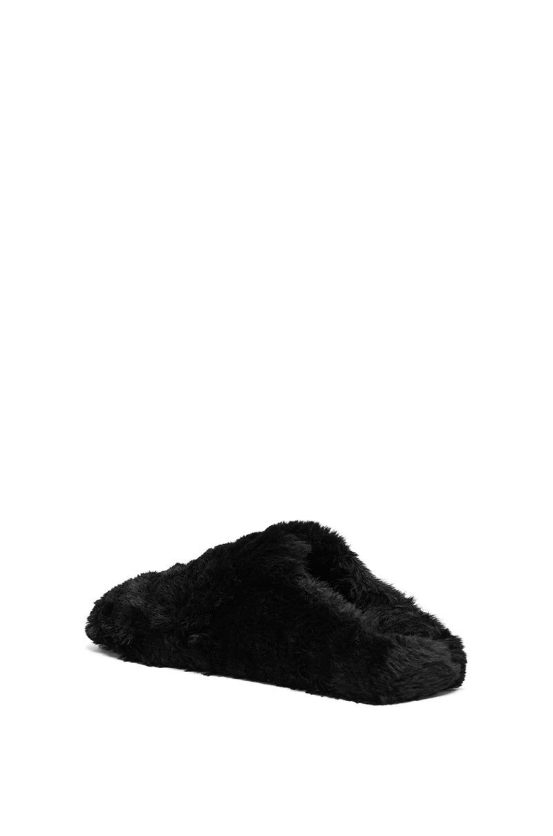 AKIRA RHYS BLACK FUZZY FLAT