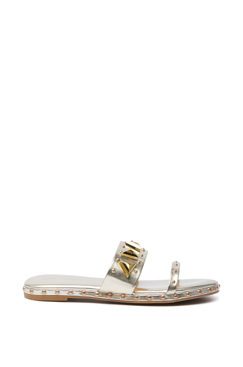 AKIRA RYLIE GOLD EMBELLISHED SLIP ON SANDAL