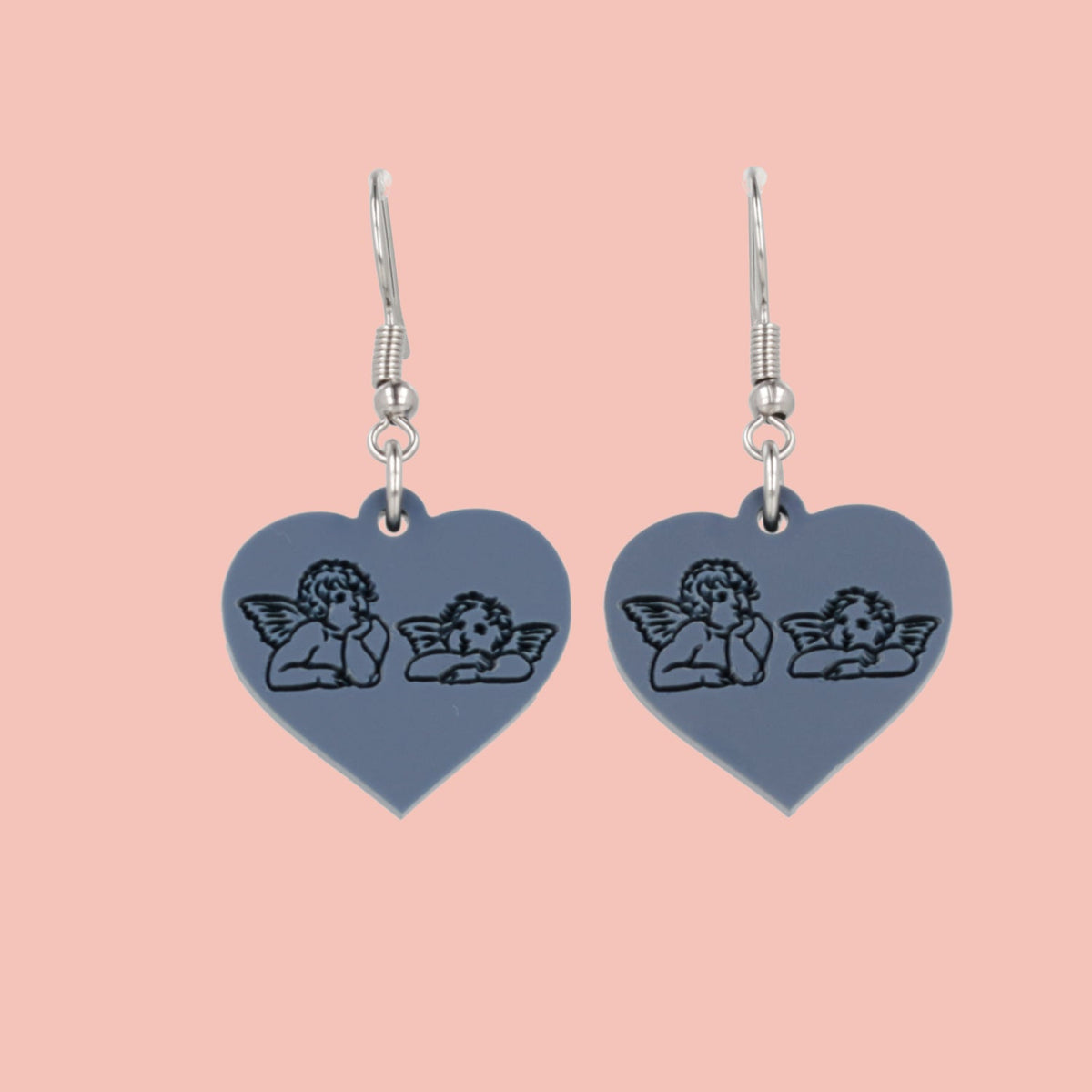 Raphael's Angels Heart Earrings - Midnight Blue