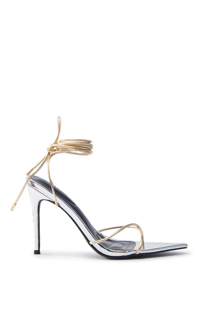 AKIRA SACHITA SILVER AND GOLD STILETTO SANDAL