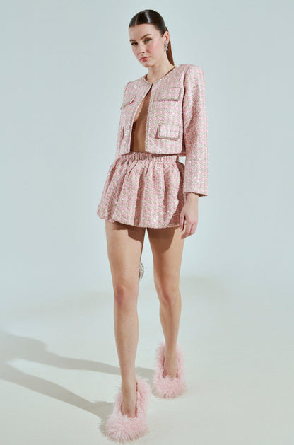 ALINNA TWEED BUBBLE SKIRT
