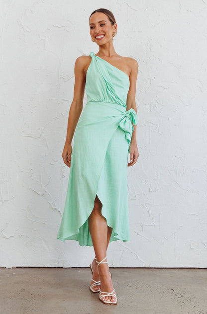 Island Time One-Shoulder Midi Dress Mint