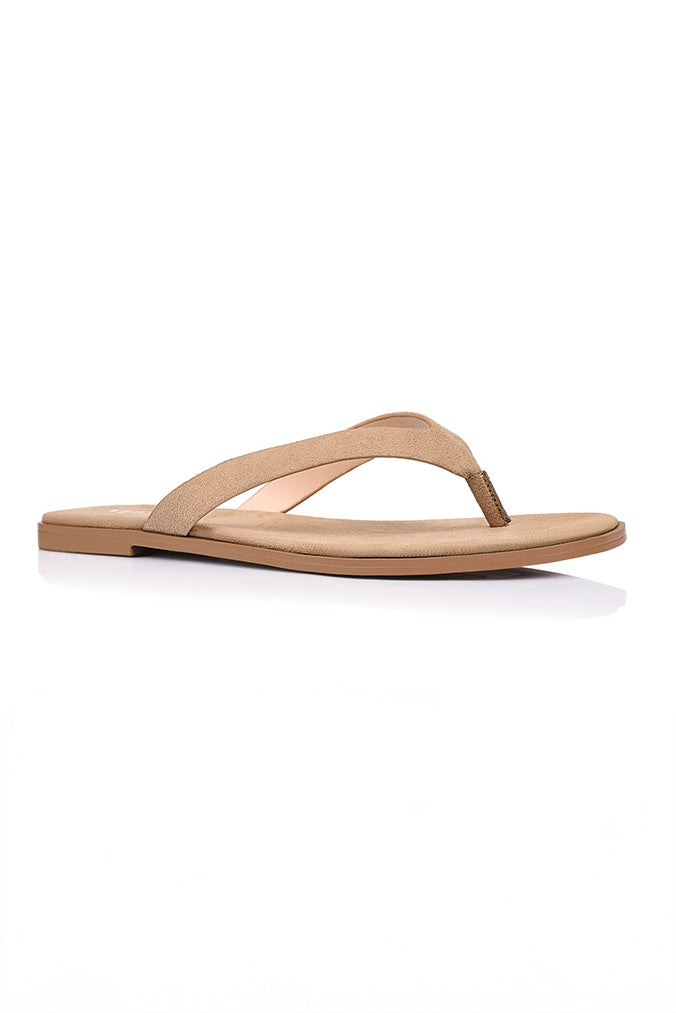 Sascha Casual Thongs - Taupe Micro