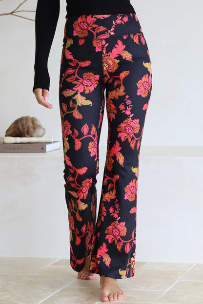 Scarlett Pants - High Waisted Flare Pants In Valerie Print