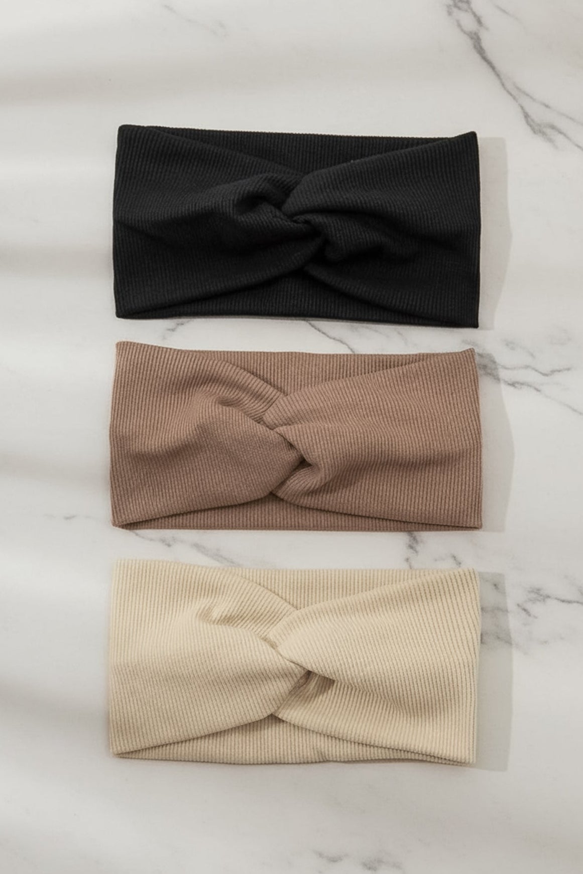 Wells Headband 3 Pack - Twist Knot Detail in Neutral Multi