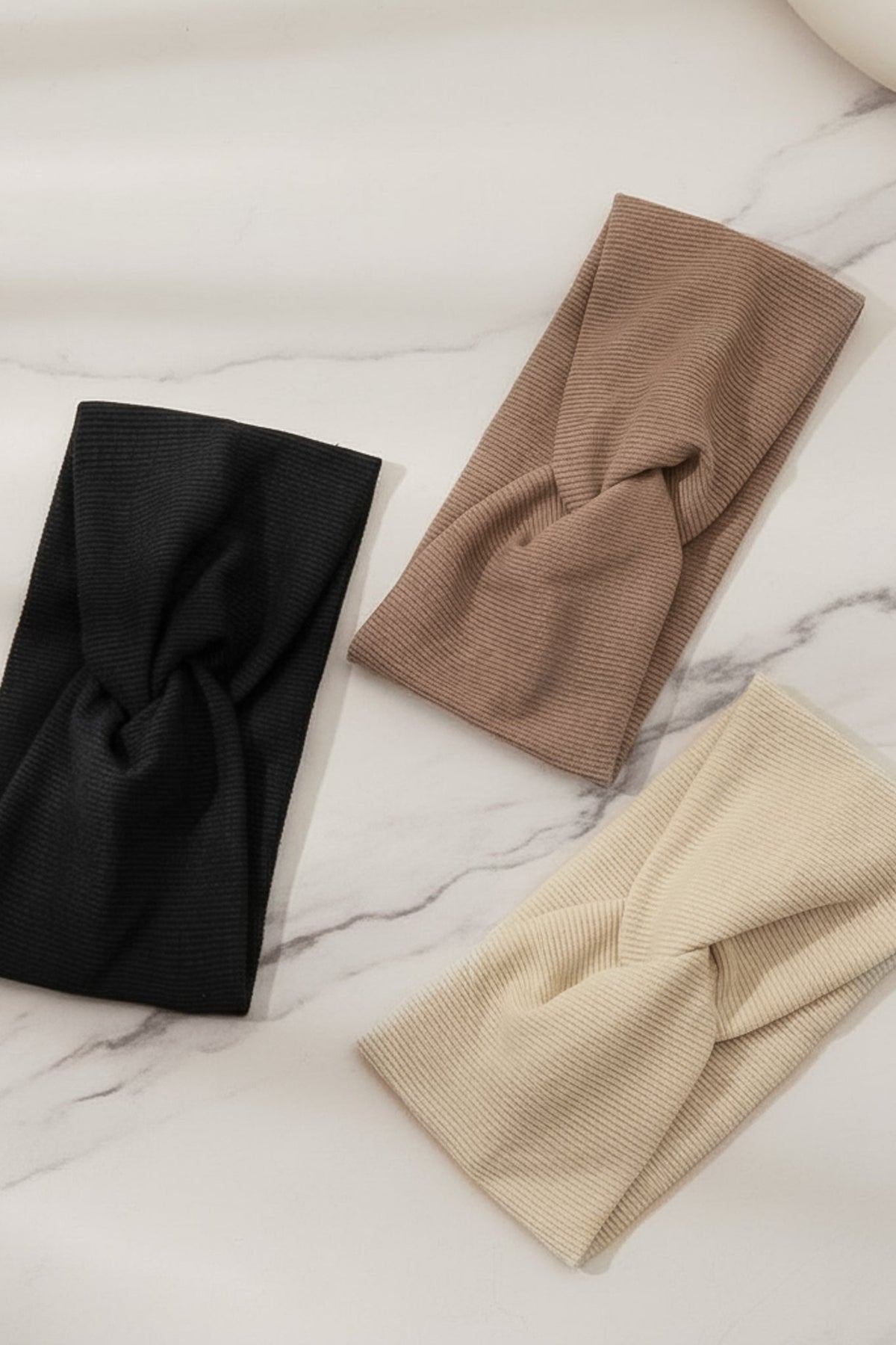 Wells Headband 3 Pack - Twist Knot Detail in Neutral Multi